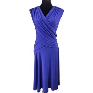 Lauren Ralph Lauren Woman’s Royal Blue Fit & flare short sleeve midi dress sz 6